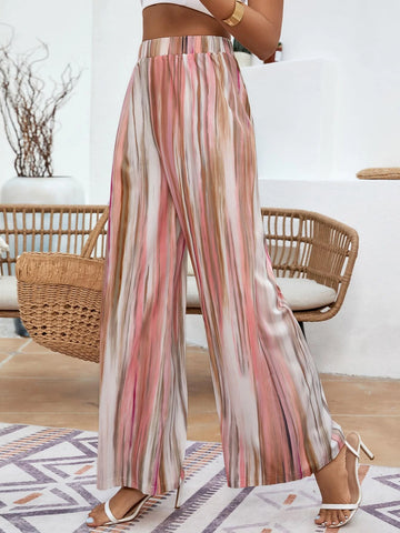 EMERY ROSE Allover Print Wide Leg Pants