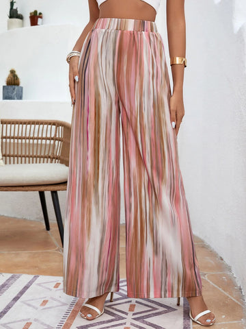 EMERY ROSE Allover Print Wide Leg Pants