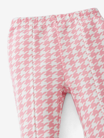 Baby Houndstooth Print Split Hem Flare Leg Pants