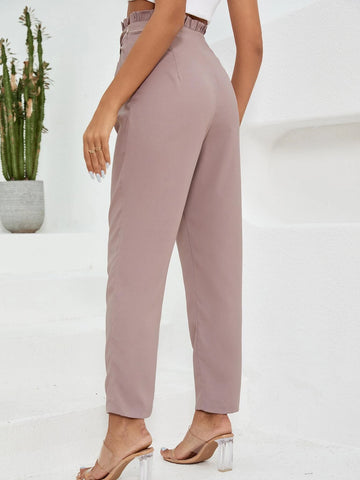 EMERY ROSE Paperbag Waist Belted Pants