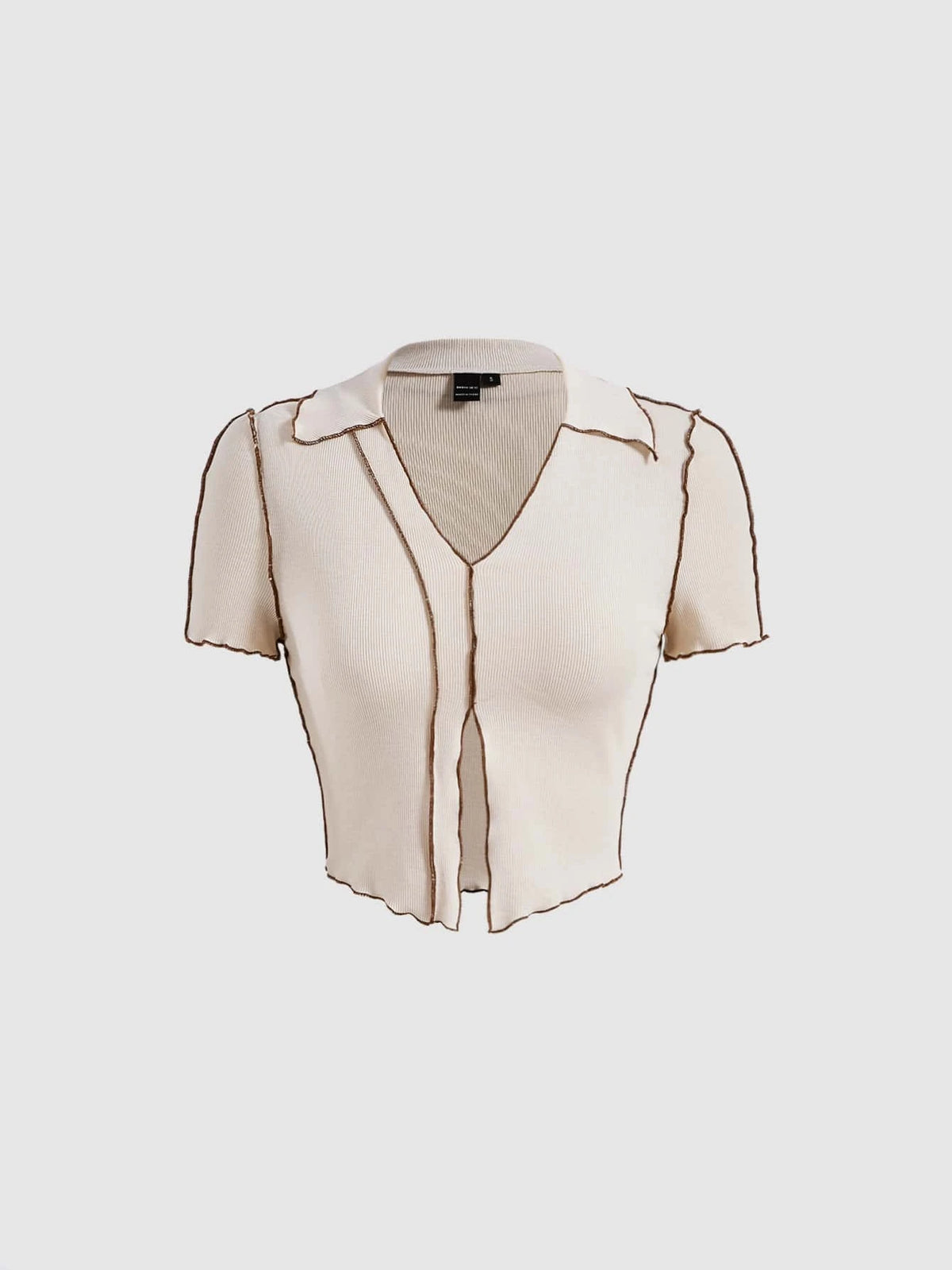 MOD Top-stitching Ribbed Knit Tee