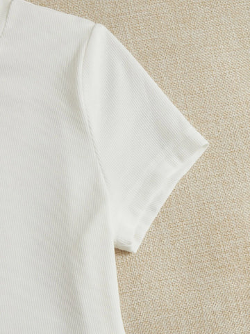 Shark & Slogan Graphic Crop Tee