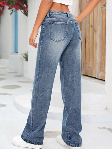 Tall Slant Pocket Straight Leg Jeans