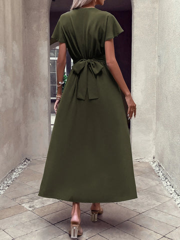 Twist Front Wrap Hem Dress