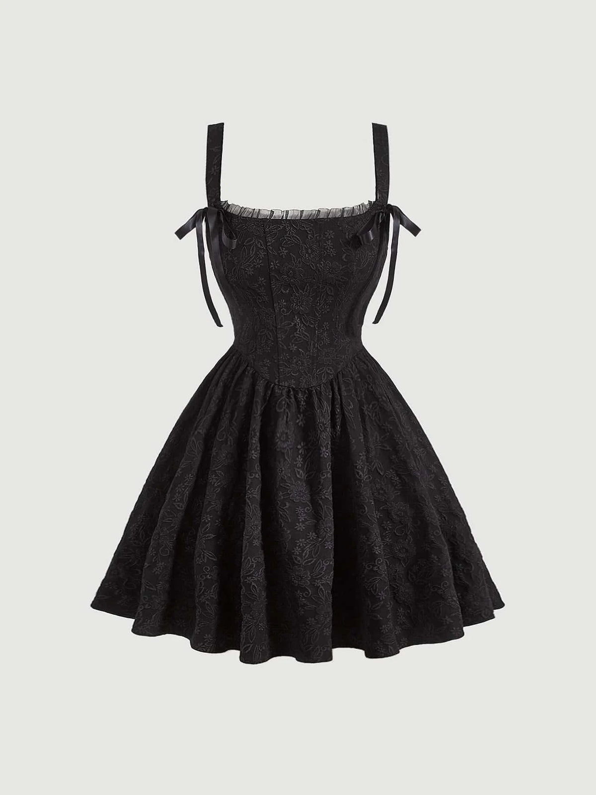 MOD Solid Knot Detail Jacquard Cami Dress