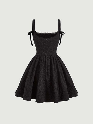 MOD Solid Knot Detail Jacquard Cami Dress