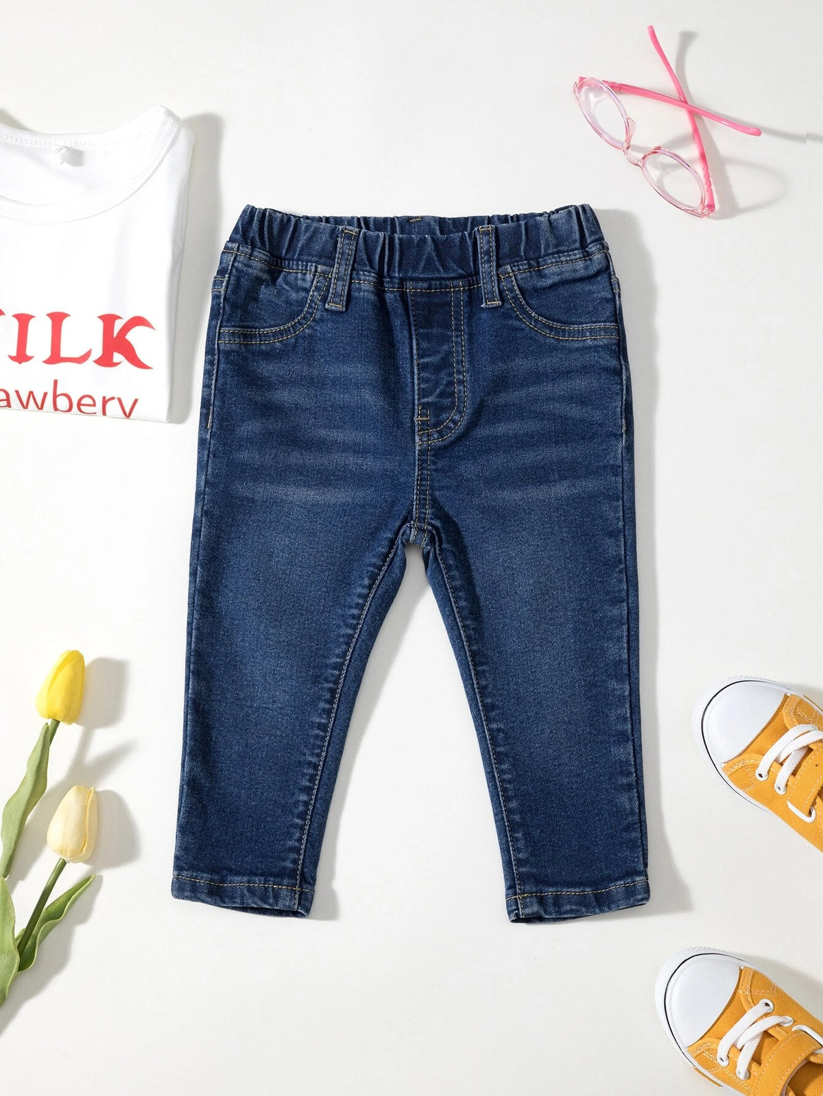 Baby Cat Whisker Washed Jeans