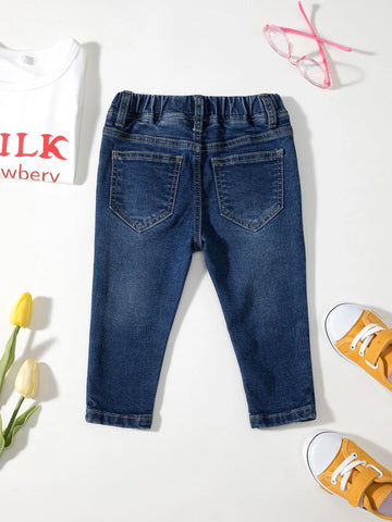 Baby Cat Whisker Washed Jeans