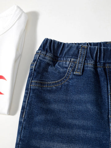 Baby Cat Whisker Washed Jeans