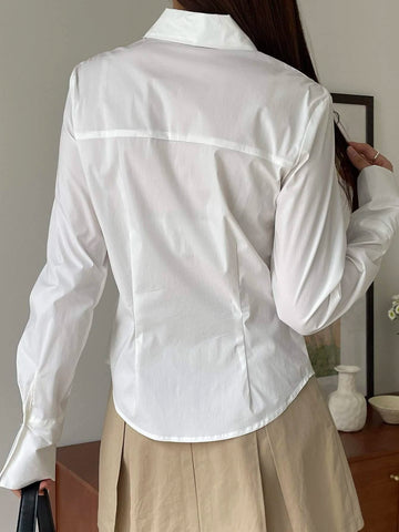 DAZY Solid Button Front Shirt