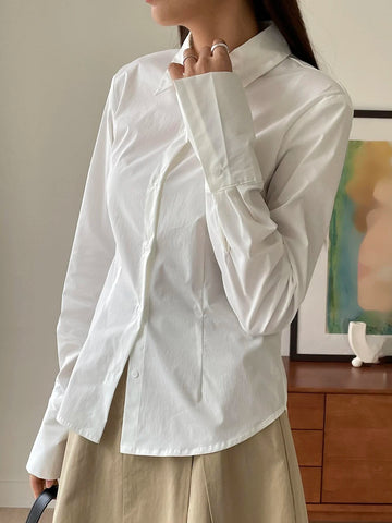 DAZY Solid Button Front Shirt