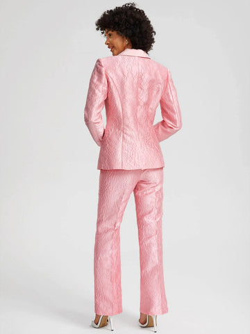 Jacqueline City Single Button Jacquard Blazer & Pants