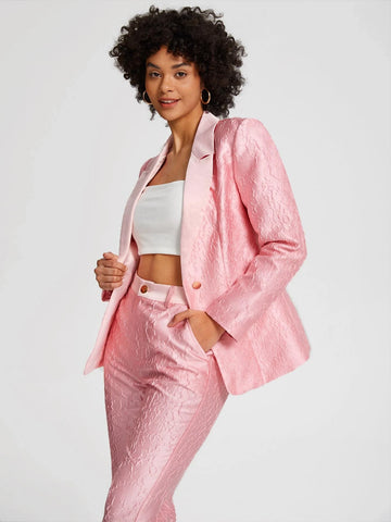 Jacqueline City Single Button Jacquard Blazer & Pants