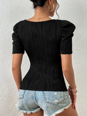 Unity Square Neck Puff Sleeve Tee