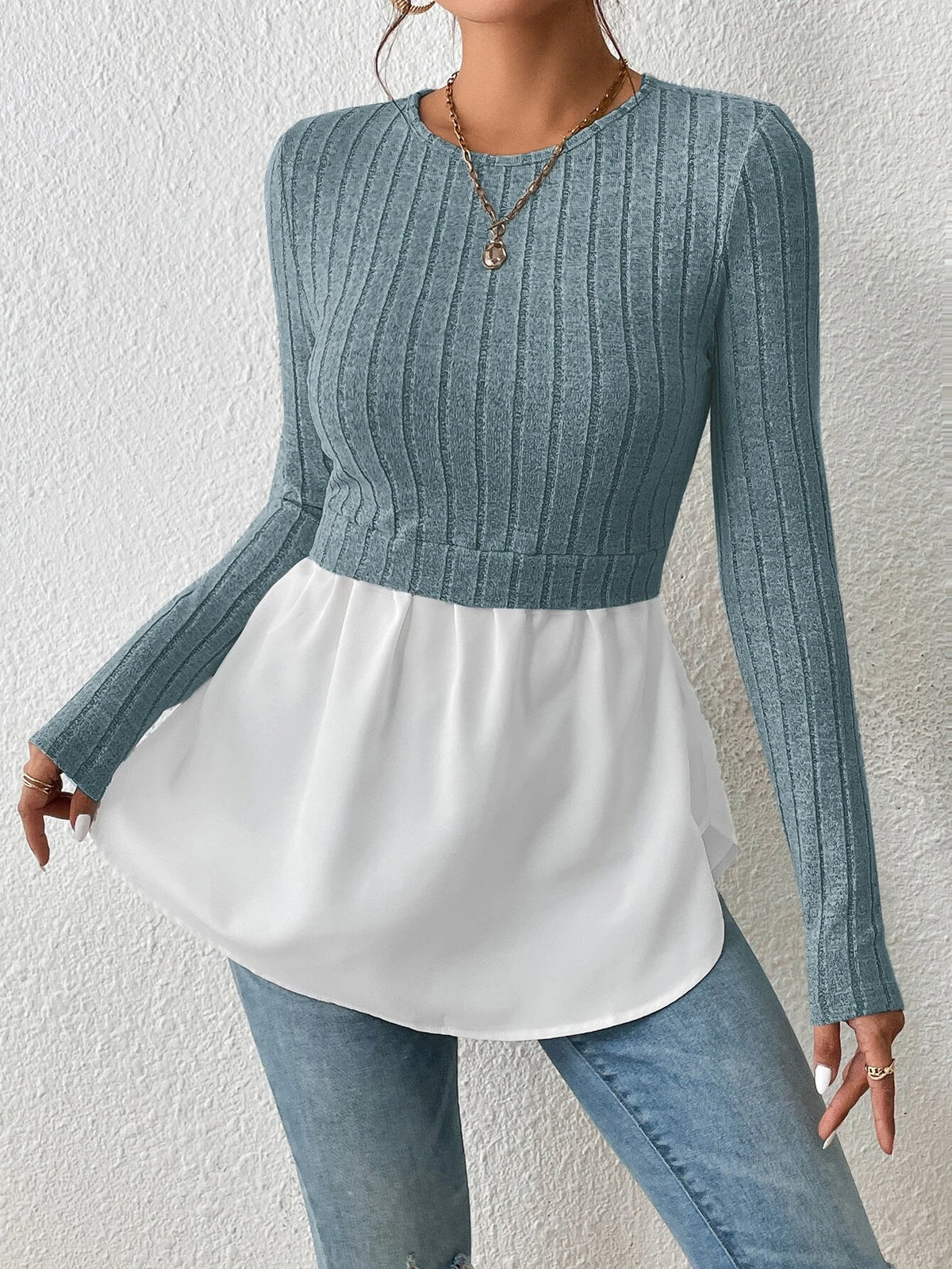 Unity Two Tone Peplum 2 In 1 Tee