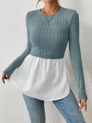 Unity Two Tone Peplum 2 In 1 Tee