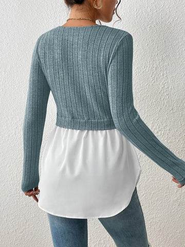 Unity Two Tone Peplum 2 In 1 Tee