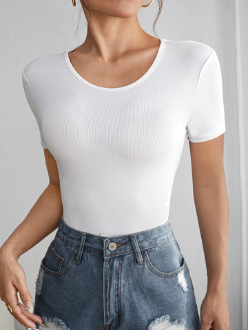 Solid Slim Fit Tee Bodysuit
