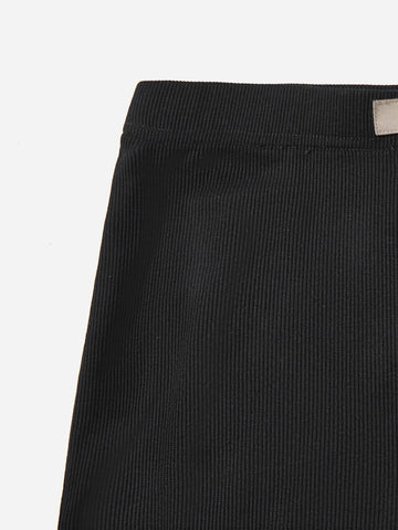 EZwear Letter Patched Detail Crop Halter Top & Flare Leg Pants