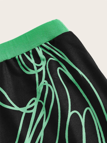 Graphic Print Tube Top & Skirt