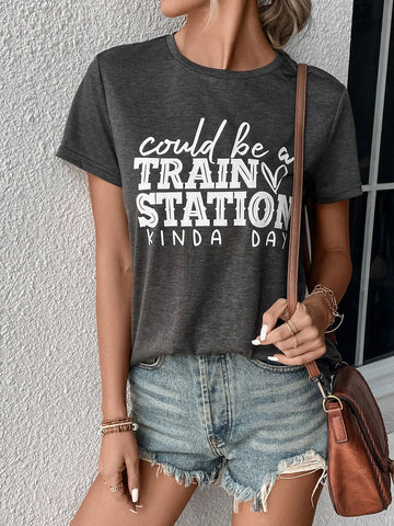 EMERY ROSE Slogan Graphic Tee