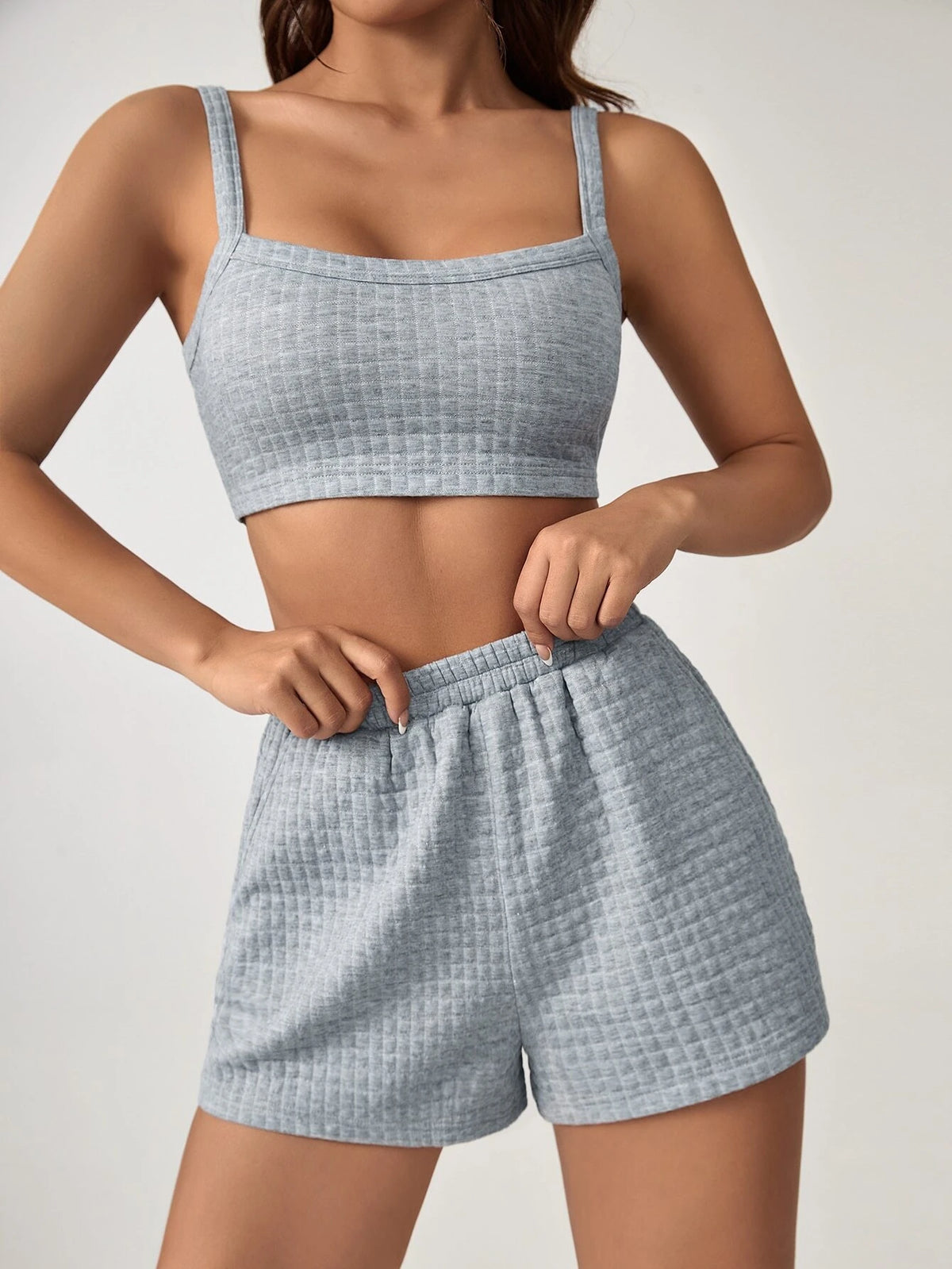 Solid Crop Cami Top & Shorts