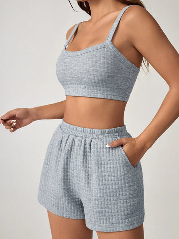 Solid Crop Cami Top & Shorts