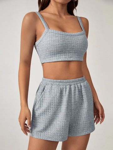 Solid Crop Cami Top & Shorts