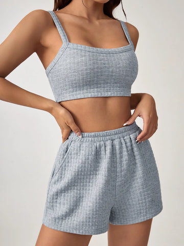 Solid Crop Cami Top & Shorts