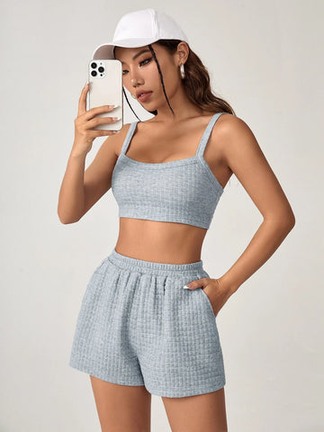 Solid Crop Cami Top & Shorts