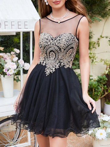 BABYONLINE D.R.E.S.S. Floral Embroidery Mesh Overlay Dress