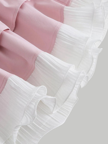 MOD Lace Up Front Two Layer Hem Skirt