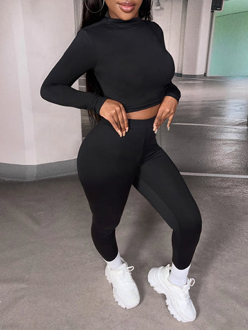 Solid Crop Tee & Leggings