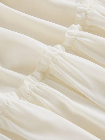 MOD Paperbag Waist Frill Trim Ruffle Hem Skirt