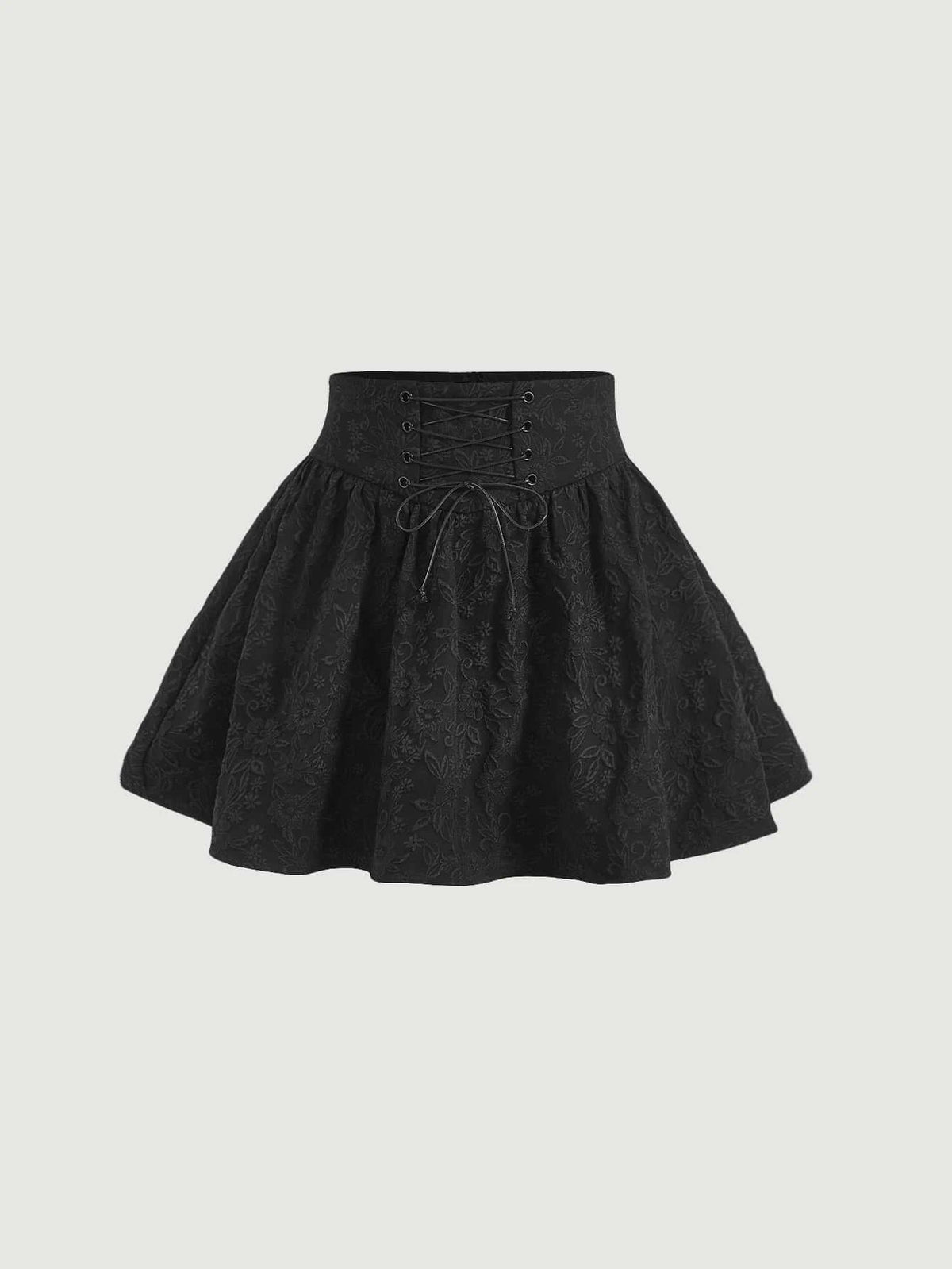 MOD Jacquard Lace Up Front Flare Skirt