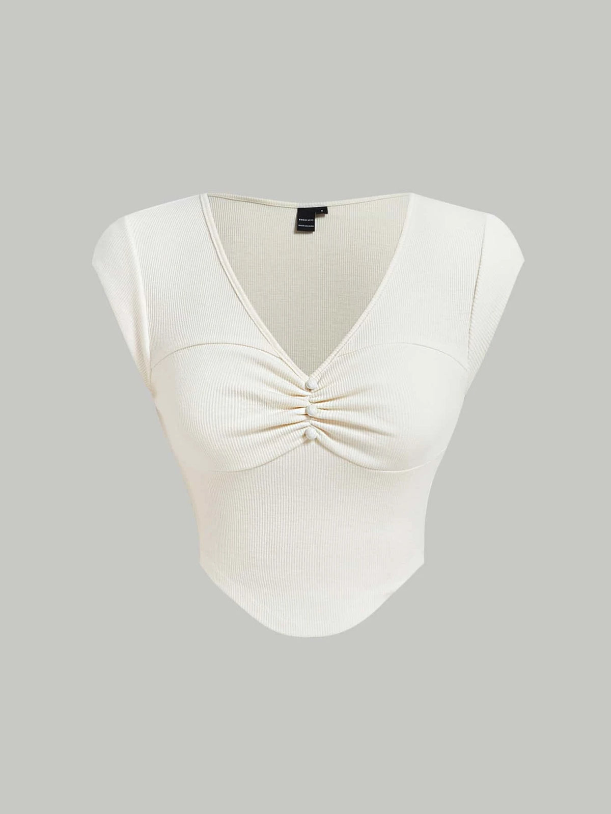 Solid Ruched Front Tee