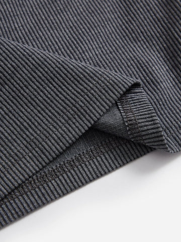 EZwear Ribbed Knit Crop Tee