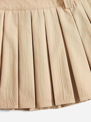 EZwear Button Front Halter Top & Pleated Skirt
