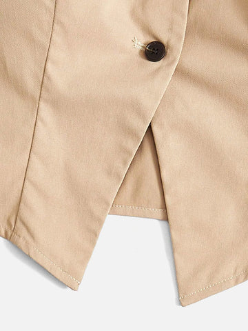 EZwear Button Front Halter Top & Pleated Skirt