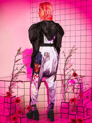 Figure Graphic Gigot Sleeve Jumpsuit