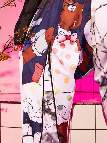 Figure Graphic Gigot Sleeve Jumpsuit