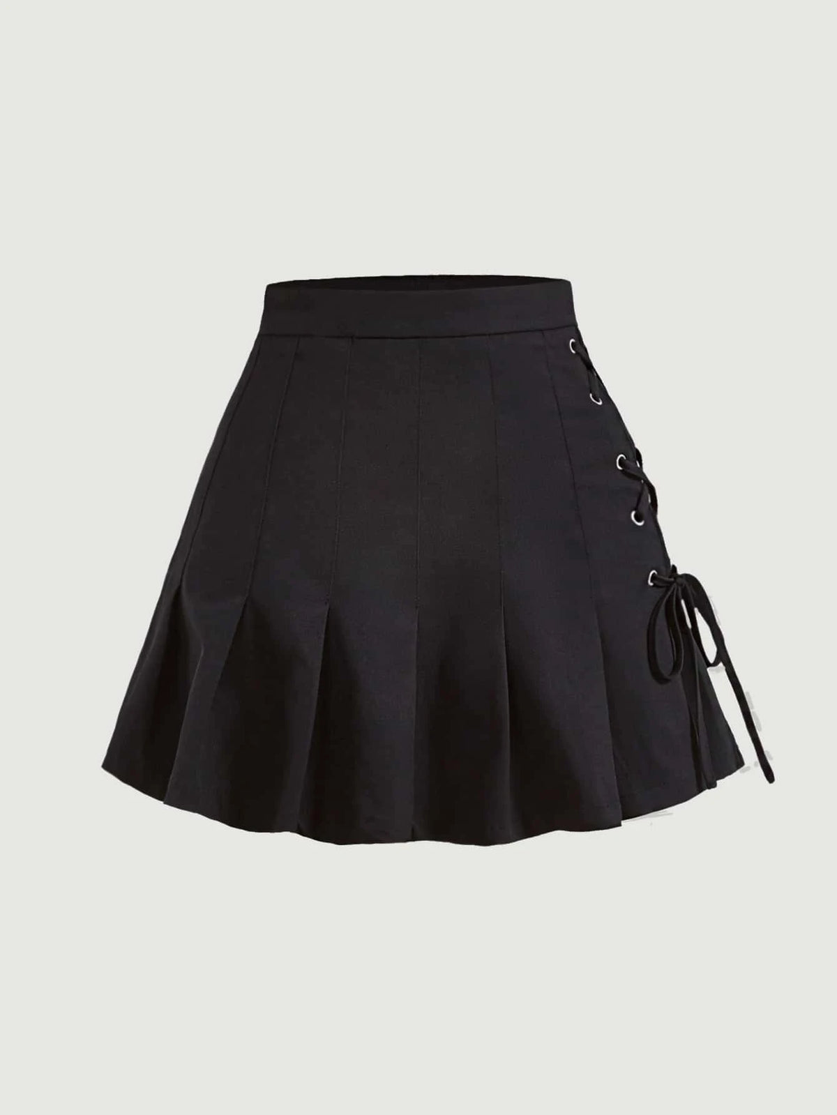 MOD Lace Up Side Pleated Hem Skirt