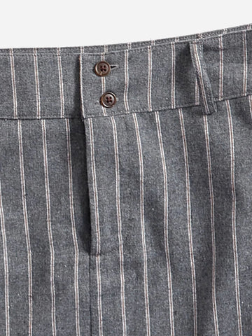 EZwear Notched Collar Striped Crop Top & Skirt Without Shirt