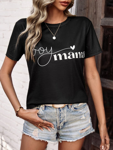 EMERY ROSE Heart & Letter Graphic Tee