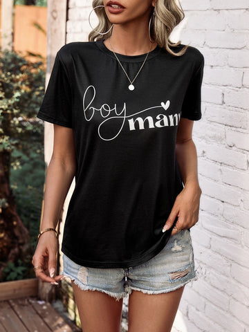 EMERY ROSE Heart & Letter Graphic Tee