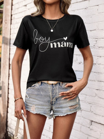 EMERY ROSE Heart & Letter Graphic Tee