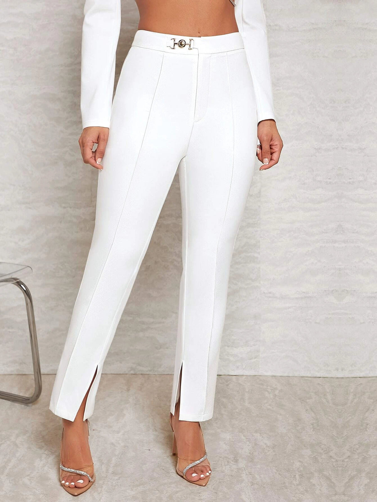 BAE Chain Detail Split Hem Pants