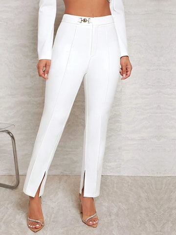 BAE Chain Detail Split Hem Pants