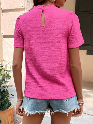 EMERY ROSE Solid Mock Neck Blouse