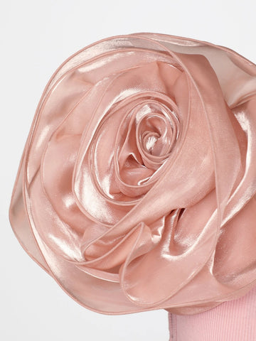 One Shoulder Stereo Flower Detail Bodysuit